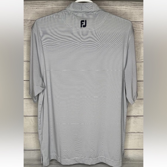 Footjoy FJ Men's Size XL Gray Striped Short Sleeve Polo Golf Shirt - Picture 2 of 8